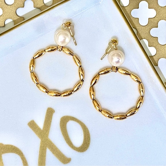 Pearl and Rice Bead Earrings - Picture 4 of 13